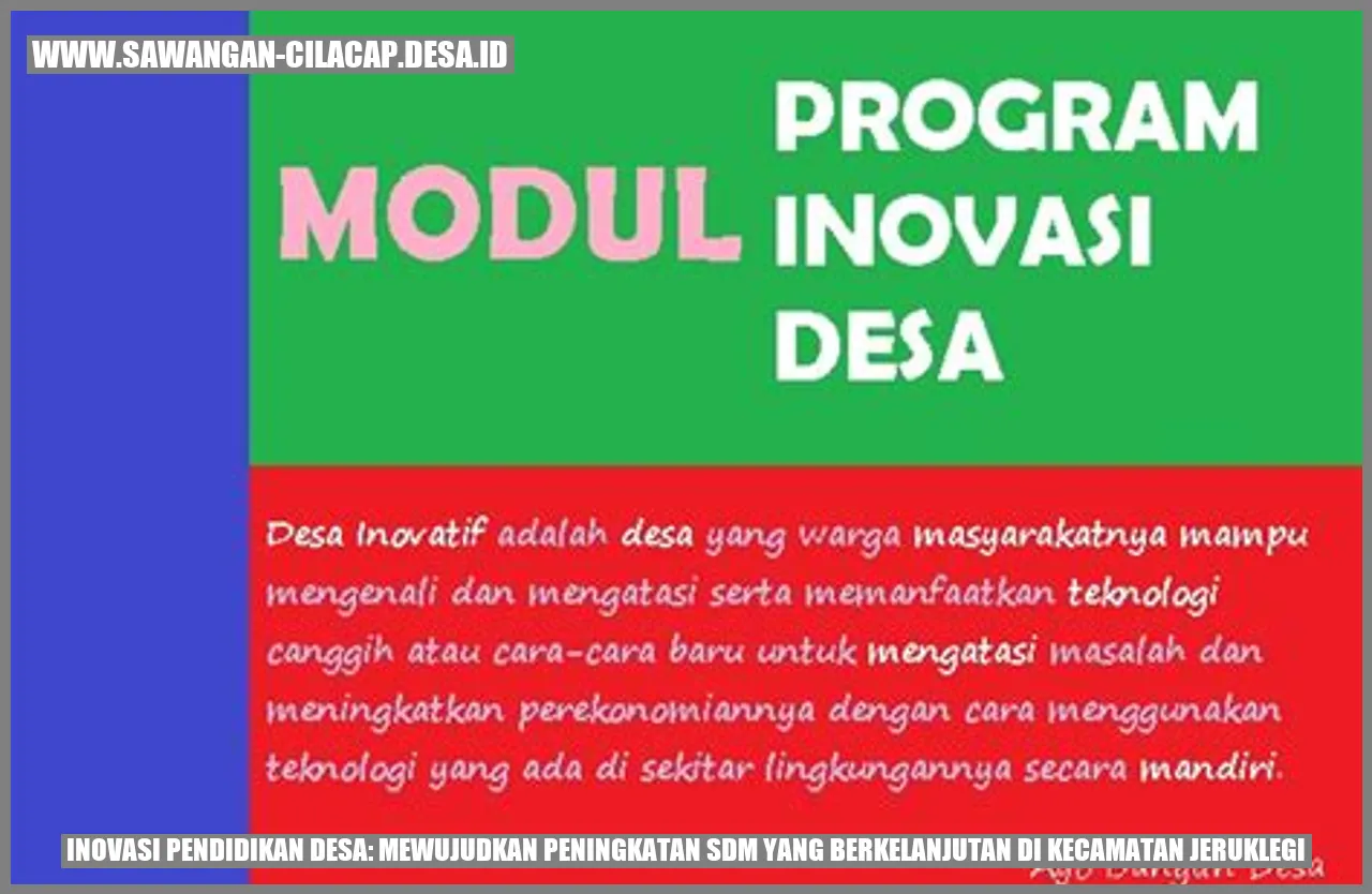 Inovasi Pendidikan Desa: Mewujudkan Peningkatan SDM yang Berkelanjutan di Kecamatan Jeruklegi