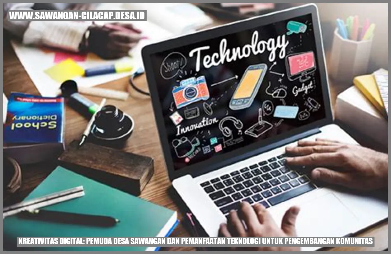 Gambar Pemuda Desa Sawangan menggunakan komputer
